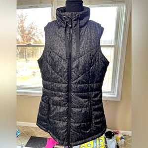 Animal print puffer vest